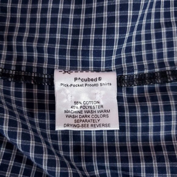 *READ* Clothing Arts Mens Size 2XL P^Cubed Pick Pocket Proof Shirt Travel Navy - Picture 10 of 12